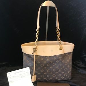 Authentic Louis Vuitton Pallas Shopper Tote Bone
